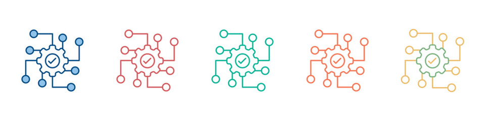 Fototapeta premium Algorithm Icon Set Multiple Style Collection