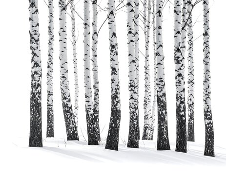 Birch Trees in Winter.