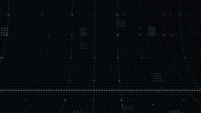 Glitchy digital screen with distorted pixels and horizontal line