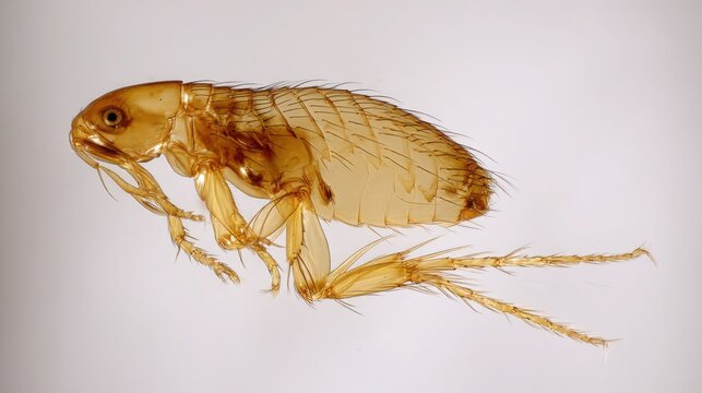 Microscopic View of a Flea's Powerful Hind Leg and Musculature
