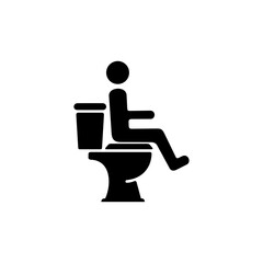 Fototapeta premium bathroom icon with toilet seat symbol black silhouette vector isolated on transparent background.