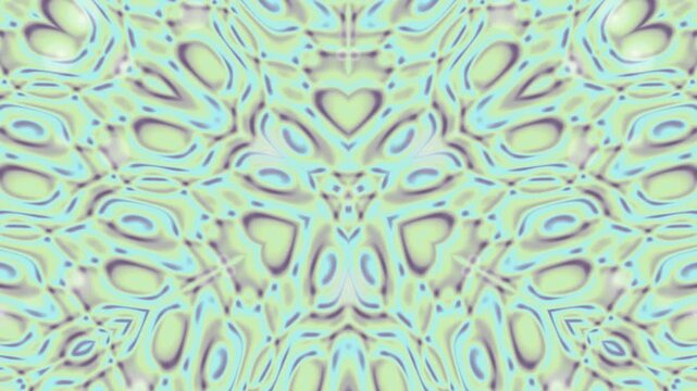 Vibrant abstract pattern with symmetrical shapes and swirling designs on a digital canvas