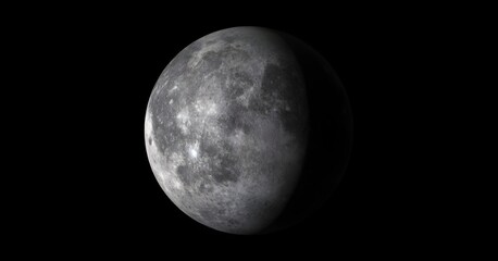 Fototapeta premium Full Moon on Black Background Dark Space Night Sky Photography
