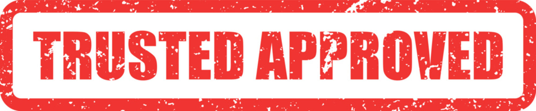 Authentic red grunge rubber stamp displaying TRUSTED APPROVED signifying reliability and official endorsement