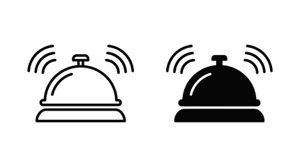 Fototapeta premium Cloche Icons Emitting Sound Waves Against Clean Environment