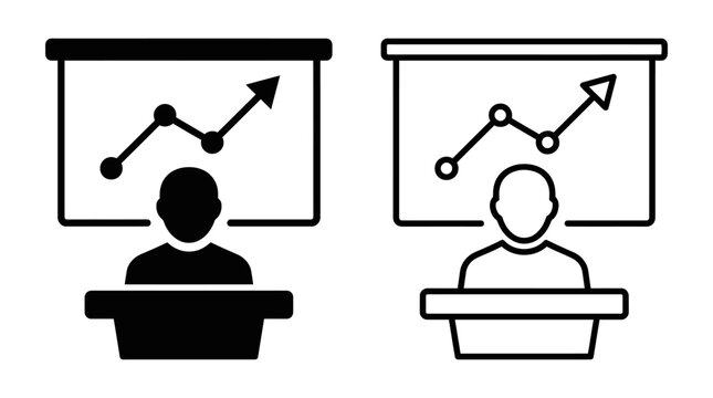 Presenters at Podiums with Graphs