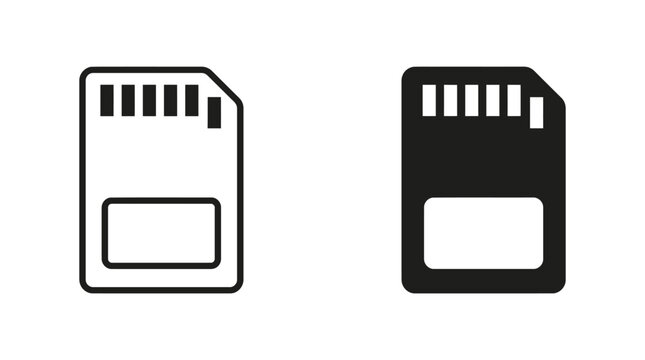 Icons Representing SD Cards in Front View