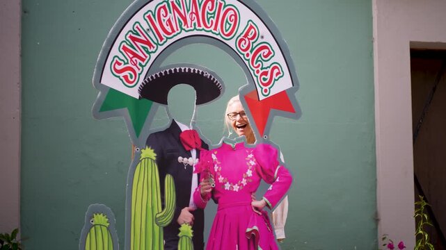 Mature woman enjoys her time in San Ignacio, Baja California Sur, Mexico while exploring the local culture and sights.
