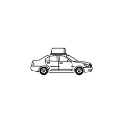 Fototapeta premium Taxi Car Line Icon Vector Illustration