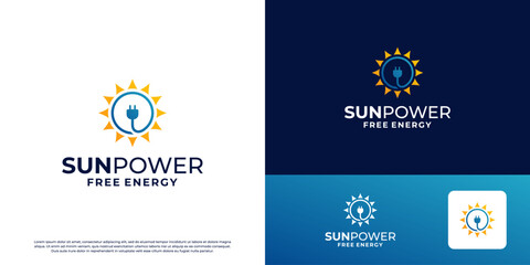 Obraz premium Free energy logo design. Solar panel logo template