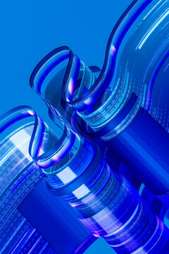 3D data cylinder loop with blue coded glass ribbons