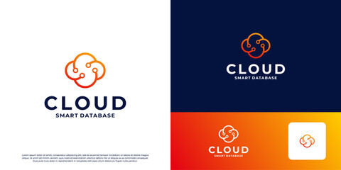 Fototapeta premium Cloud solution logo design template