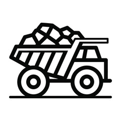 Large mining dump truck carrying rocks © GridAndGray