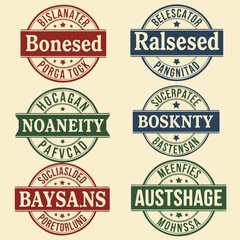 Obraz premium Classic cheese emblems designed with distressed monochrome seal appearance