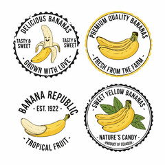 Classic banana branding pack featuring decorative ribbon details © Labels