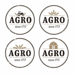 Obraz premium Natural Crop Production Retro Label Vector Collection