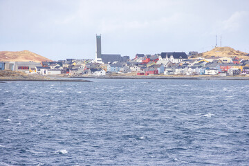 Fototapeta premium Part of Vardø seen from the coastal route