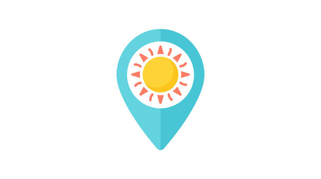 Colorful map pin icon symbol.