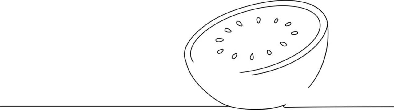 Continuous line drawing Watermelon slice, fruit icon, line art illustration, minimalistic design