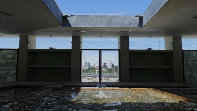 Clothing Washing Tank Inside Industrial Building with Natural Sunlight
