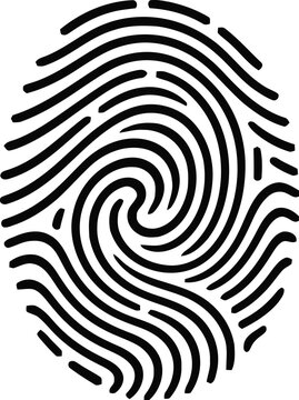 Fingerprint Icon Vector Illustration for Biometric Security and Identity Verification 