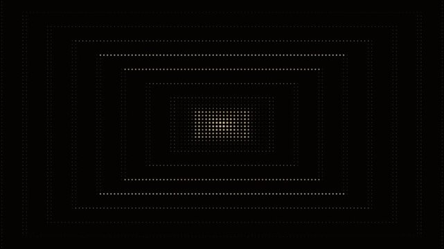 Abstract golden dot matrix tunnel background