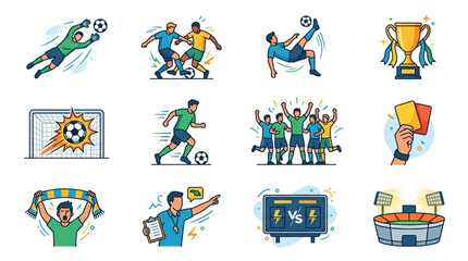 Fototapeta premium Soccer Football Game Elements Collection.