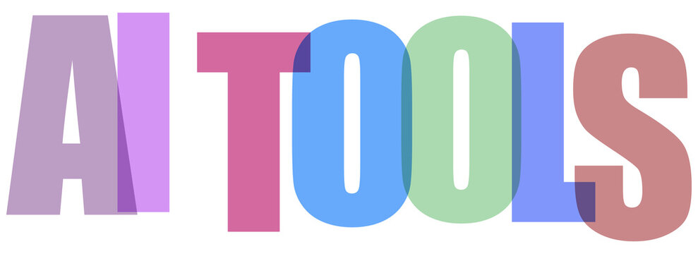 AI tools colorful text graphic design element