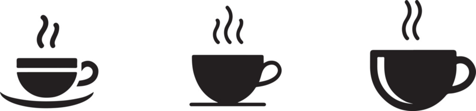 Coffee mug and tea cup vector icon . coffe cup icon vector and Coffee Cup Icon Set