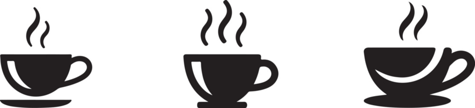 Coffee mug and tea cup vector icon . coffe cup icon vector and Coffee Cup Icon Set