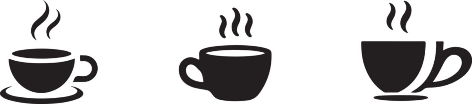 Coffee mug and tea cup vector icon . coffe cup icon vector and Coffee Cup Icon Set