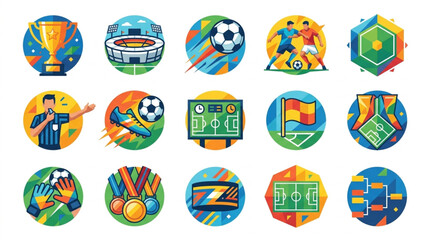Fototapeta premium Soccer Football Icons Collection.