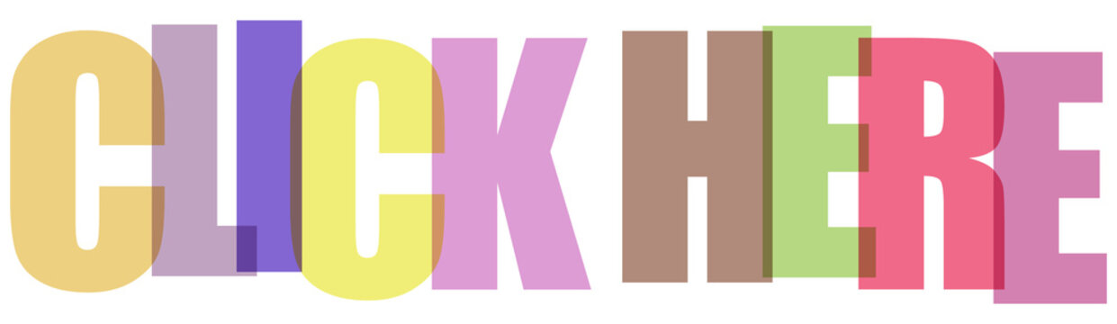 Colorful click here text with 3d effect