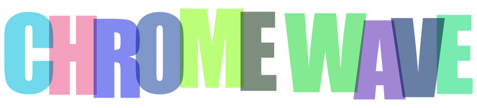 Multicolored chrome wave text graphic design element