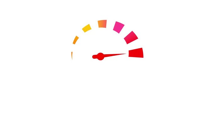 Speedometer icon animation with alpha channel transparent background.