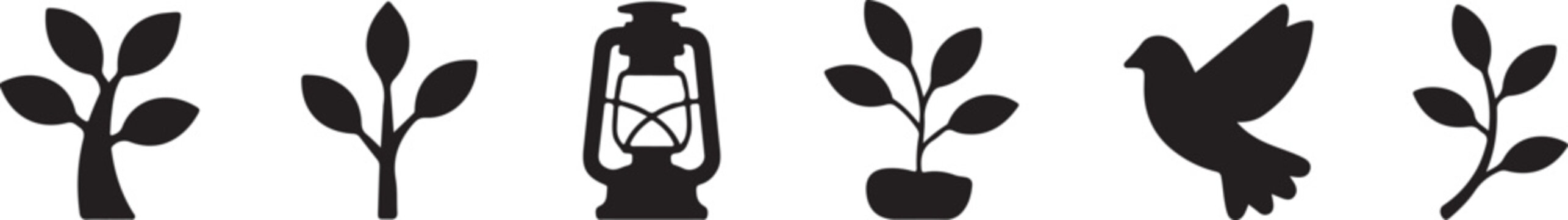 Gardening and plant care process icons set for agriculture and Nature Icons Set