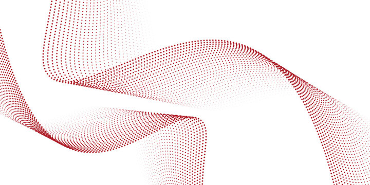 Luxury red waves particles dots design