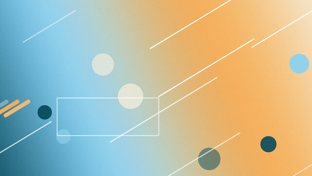 Futuristic abstract line frames with floating dots and streaks form a modern tech backdrop, using soft blue and orange gradient colors for design space.