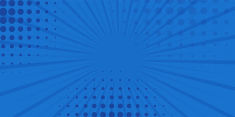 Vintage sunburst modern comic pop art on blue background © M.I.Arfad