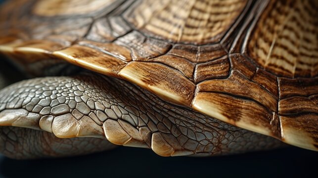 A photo of a sea turtle's shell details.