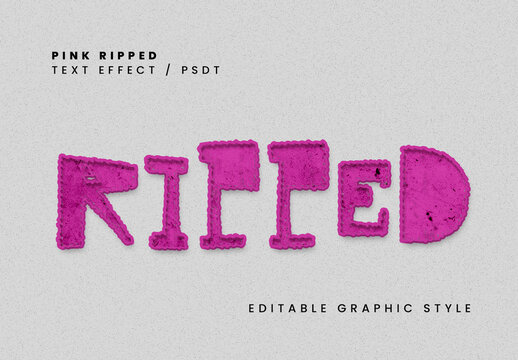 Pink Ripped Text Effect