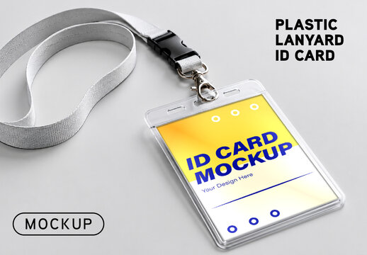 Plastic Lanyard ID Card Mockup