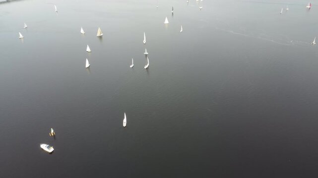 Drone shot of Palatka Fl Sailboat race