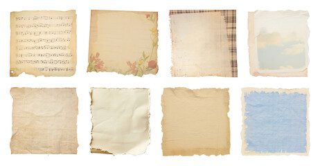 Fototapeta premium PNG Vintage paper textures for creativity on transparent background