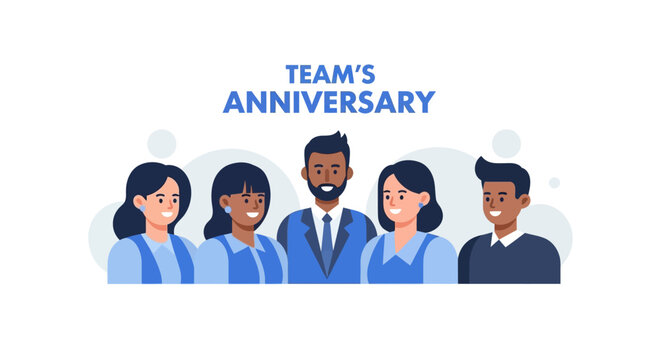 Diverse Team Anniversary Celebration.