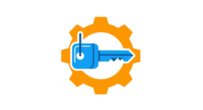 Key Inside Gear Icon.
