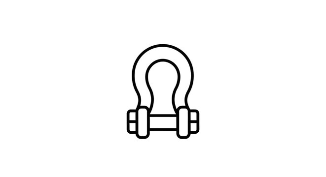 Durable Steel Shackle Isolated on White Background for Industrial Use.