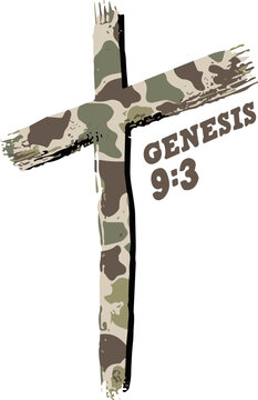 genesis 9:3 cross svg png, let us thank him for the food hunting quote svg png