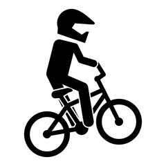 Naklejka premium Silhouette vector icon of a BMX rider or athlete