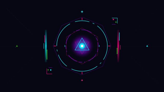 Futuristic Digital Energy Core Abstract Background Loop Animation.